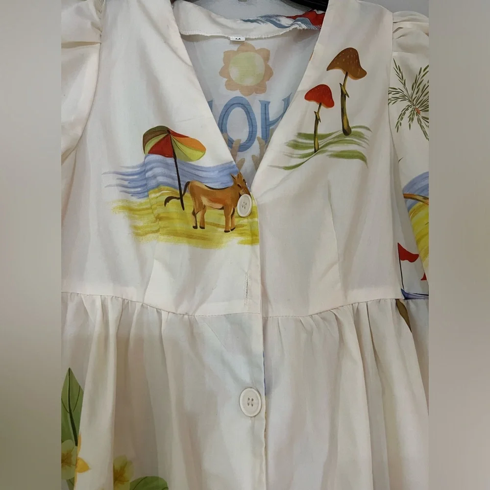 RHODE Karline Printed Dress size M - Picture 10 of 12